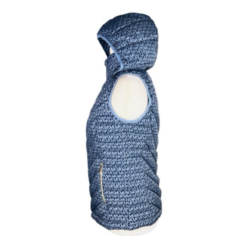 Michael Kors Navy/Blue Packable Down Fill Hood Quilted Puffer Vest - Picture 6 of 16